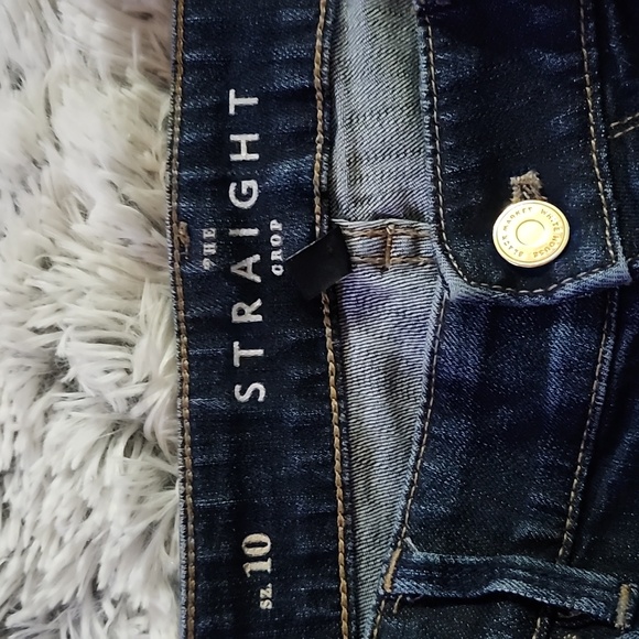 Women’s WHBM Jeans Size 10 Straight Crop Embellished Hem - Picture 2 of 7